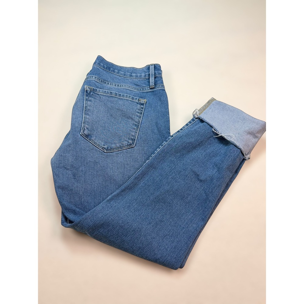 FRAME Le Garcon Boyfriend Jeans Medium Wash Raw Cuff Straight Leg 26